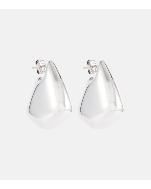 Bottega Veneta White Fin Small Sterling Silver Earrings