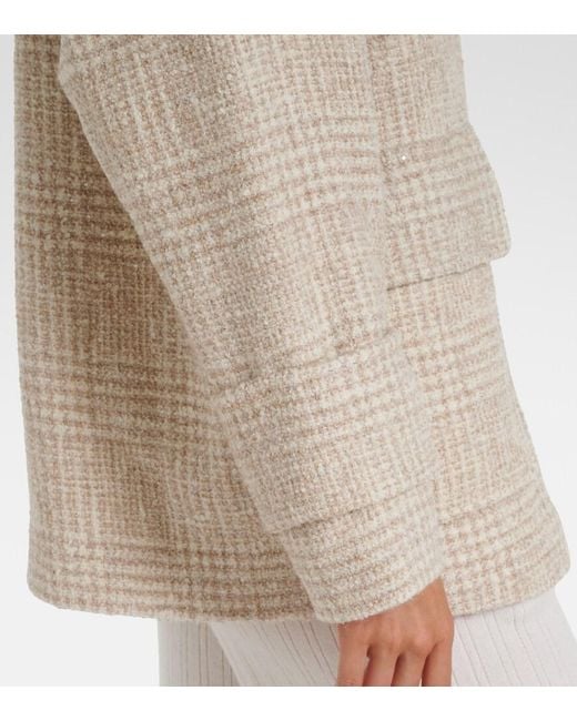 Eleventy Natural Checked Wool And Alpaca-Blend Jacket