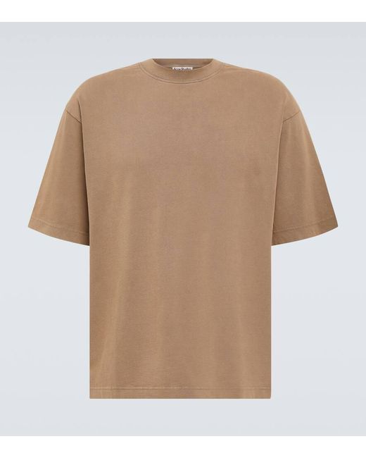 T-shirt in jersey di cotone di Acne in Natural da Uomo