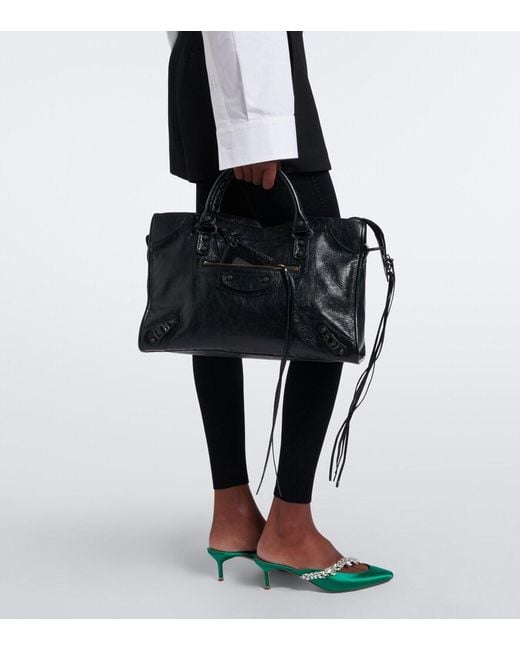 Balenciaga Black Le City Medium Leather Top-Handle Bag