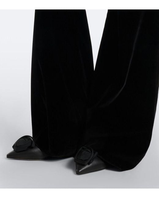 Roger Vivier Black I Love Vivier Leather Ballet Flats