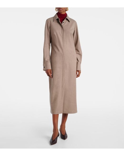 Max Mara Natural Pallino Cashmere-Blend Shirt Dress