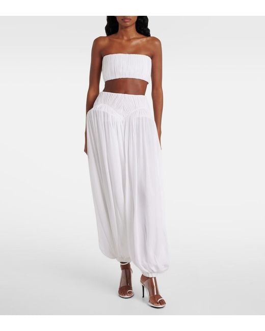 Alaïa White Asymmetric Patent-Leather And Pvc Sandals