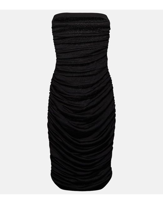 Saint Laurent Black Strapless Minidress