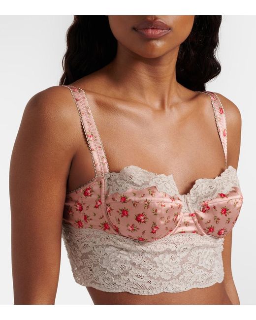 Dolce & Gabbana Pink Bh Aus Seide Und Baumwolle Mit Spitze