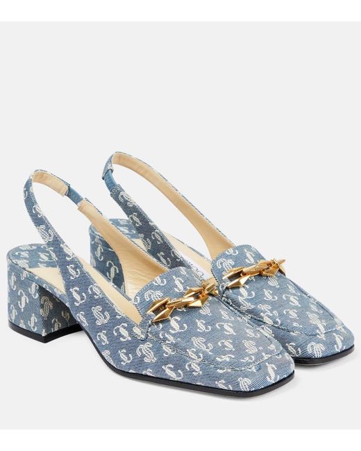 Jimmy Choo Blue Diamond Tilda Denim Slingback Pumps