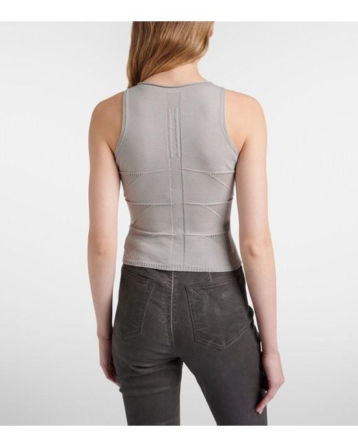 Rick Owens Gray Temple Virgin Wool Tank Top