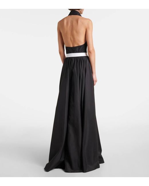 Norma Kamali Black Halterneck Belted Maxi Dress