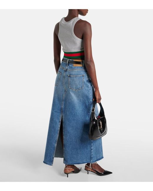 Gucci Gray Cropped-Top aus Jersey