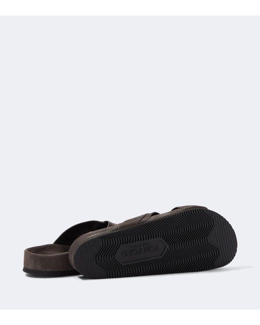 Tom Ford Brown Suede Slides for men