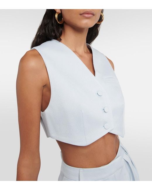 Chaleco Cropped Auri AYA MUSE de color White