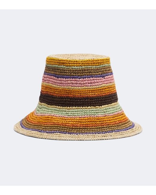 Zimmermann Multicolor Raffia Striped Bucket Hat