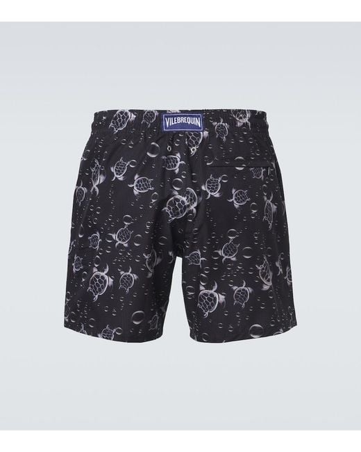 Vilebrequin Black Mahina Printed Swim Trunks for men