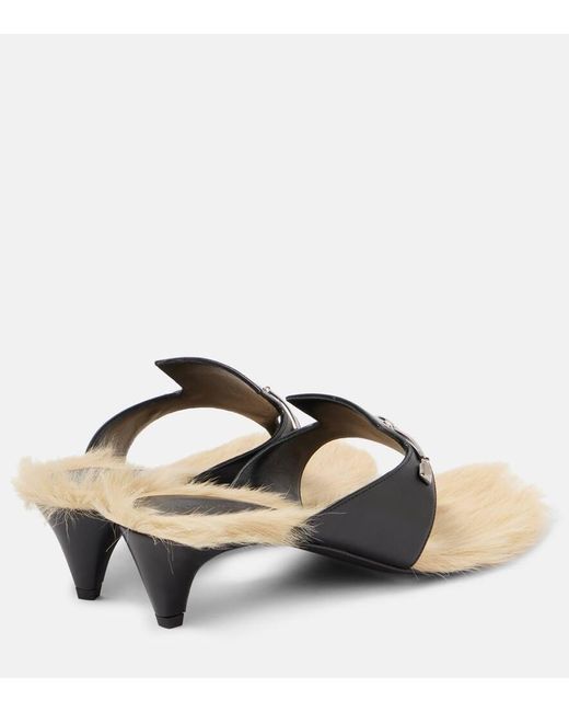 Sandalias De Piel Con Borrego Magda Butrym de color Black