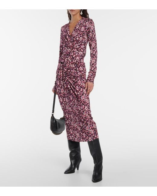 Isabel Marant Pink Lyss Ruched Jersey Top