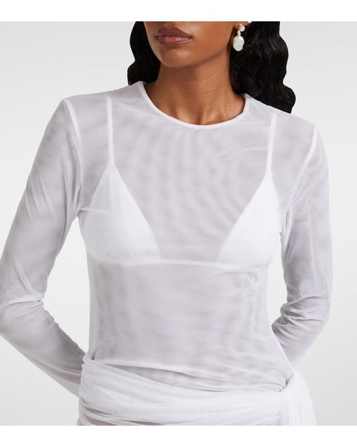 Bananhot White Aiden Draped Minidress