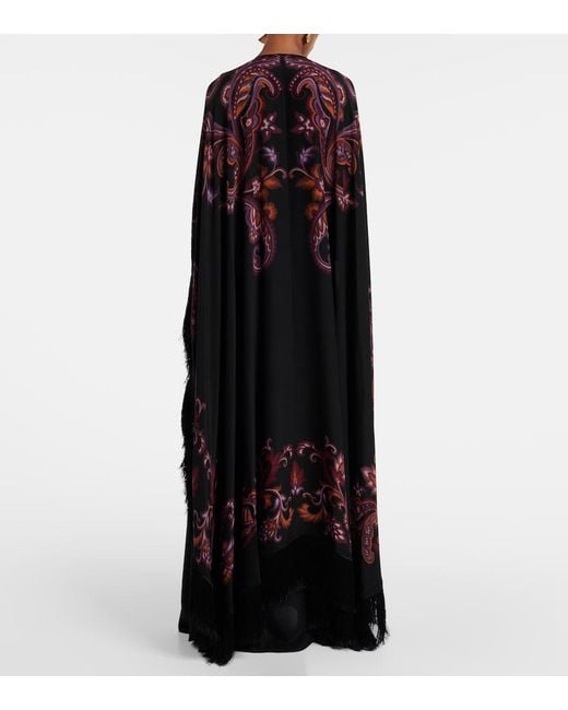 Etro Black Printed Silk Dress