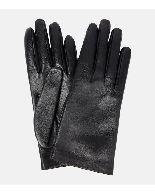The Row Black Lorella Leather Gloves