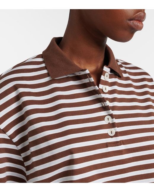 Rohe Red Striped Oversized Cotton Polo Shirt