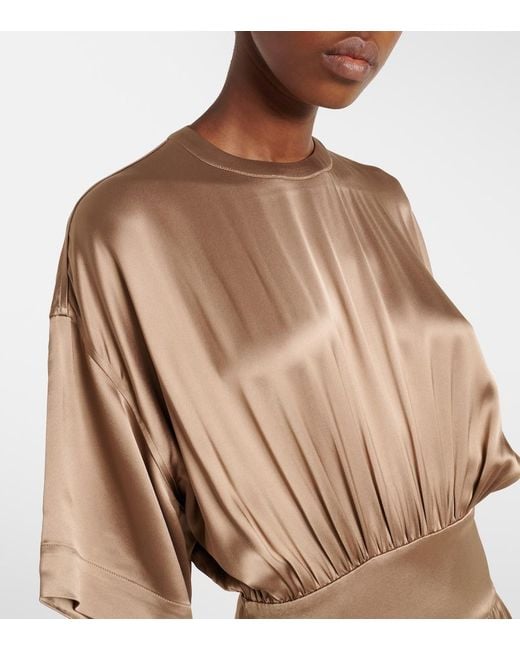 Totême Natural Satin Midi Dress