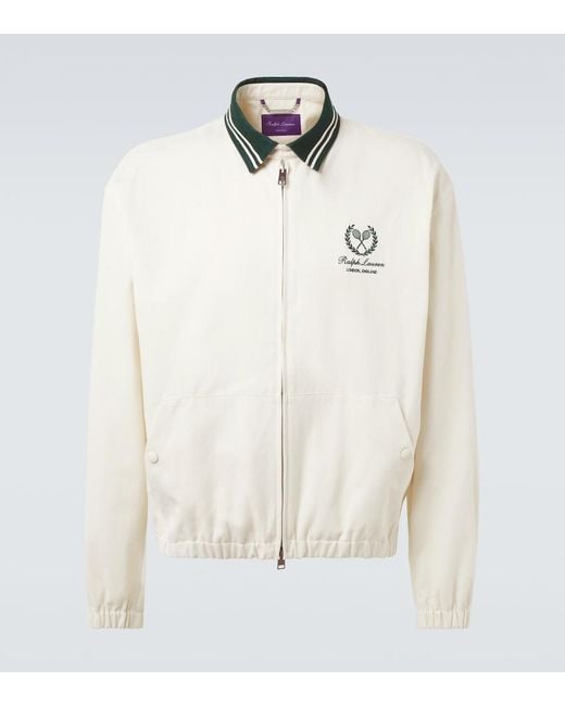 Ralph Lauren White Cotton And Cashmere Bomber Jacket for men