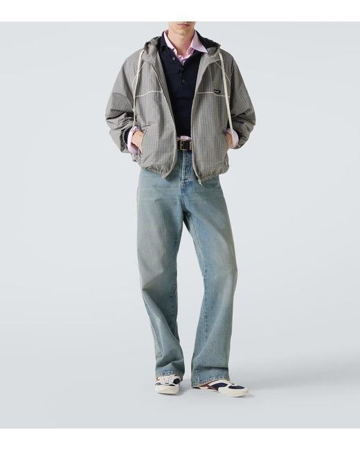 Miu Miu Gray Checked Technical Jacket for men