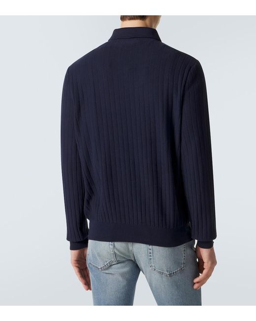 Lardini Blue Cotton Polo Sweater for men