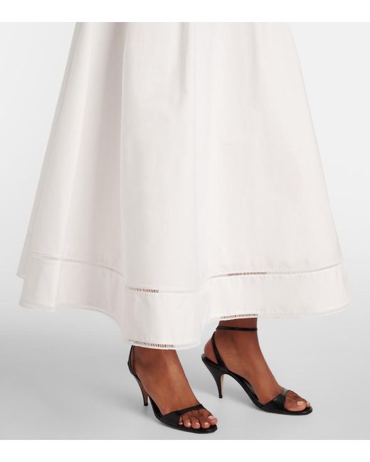 Rohe White Embroidered Cotton Poplin Maxi Skirt