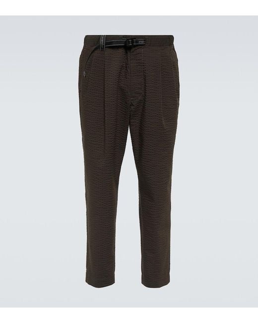 And Wander Black Seersucker Straight Pants for men