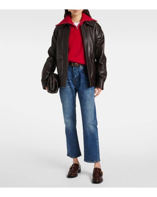 AG Jeans Blue American Low-Rise Straight Jeans