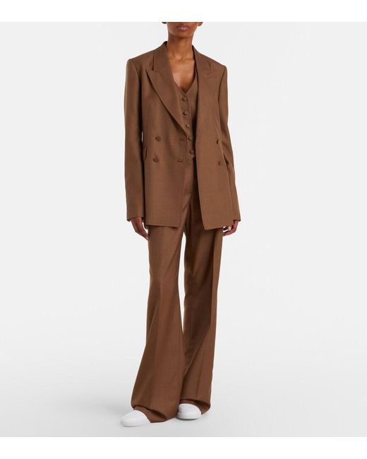 Gabriela Hearst Brown Vesta Wool And Silk Flared Pants