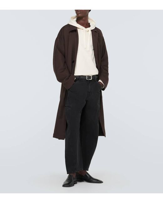 Sudadera con capucha de algodon y lino Lemaire de hombre de color Natural