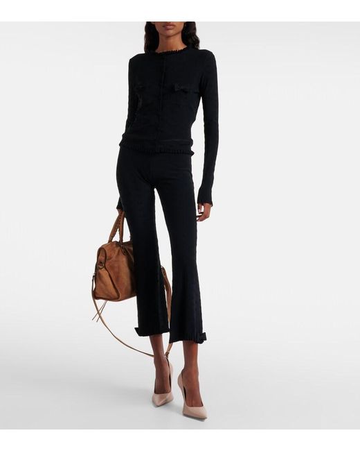 Balenciaga Blue Ruffled Cardigan