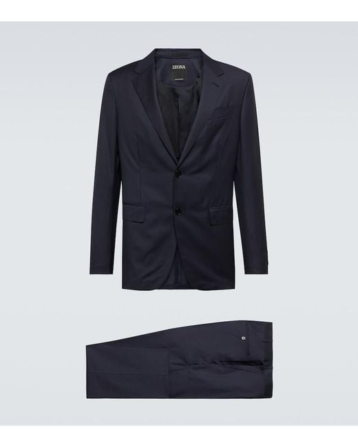 Zegna Blue Wool Suit for men