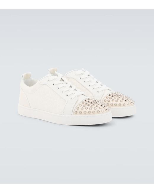 Christian Louboutin White Louis Junior Spikes Sneakers for men