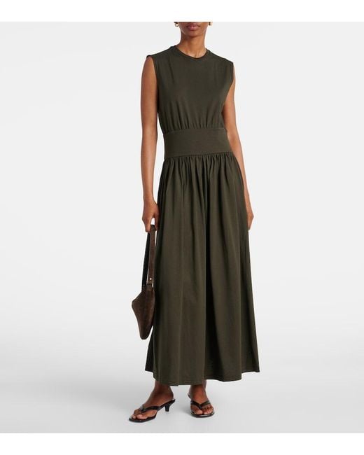 Totême Black Cotton Jersey Maxi Dress