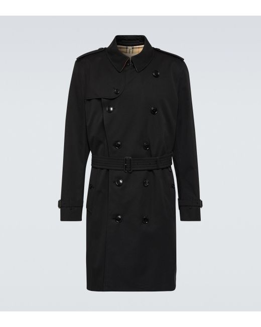 Burberry Kensington Gabardine Trench Coat in Black for Men Lyst
