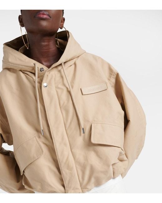 Jacquemus Natural La Parka Courte Caraco Hooded Canvas Jacket