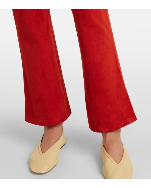 Stouls Dean 22 Low-Rise Suede Flared Pants