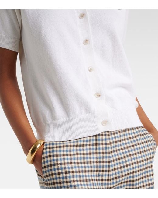 Jardin Des Orangers White Cotton And Cashmere Cardigan