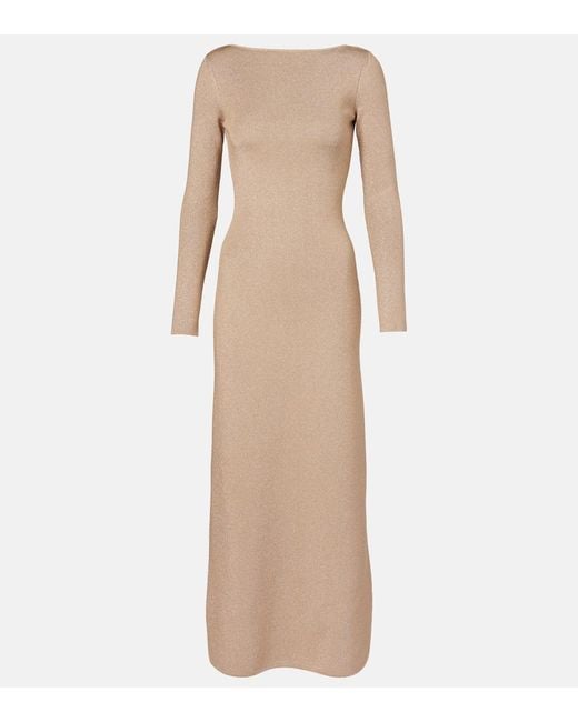 Max Mara Natural Bracco Pen-Back Maxi Dress