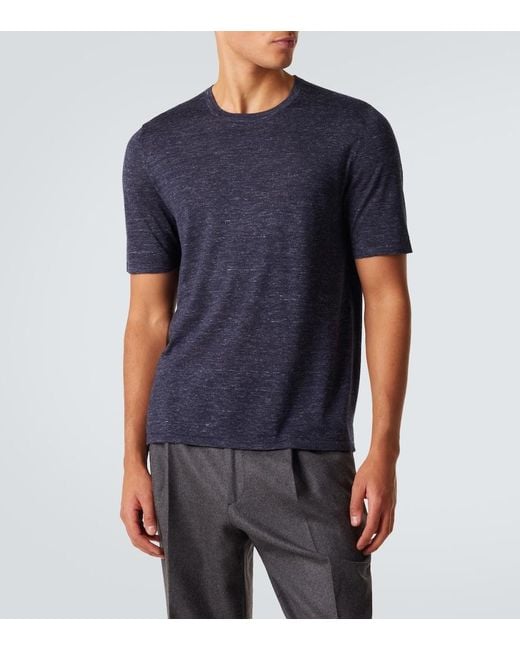 Gabriela Hearst Blue Cashmere, Silk, And Hemp T-Shirt for men