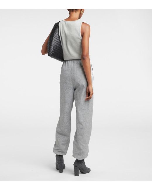 Bottega Veneta Gray Trompe L'Oil Leather Sweatpants