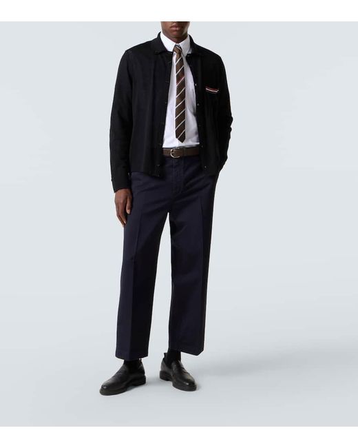Cardigan Rwb Stripe De Lana Virgen Thom Browne de hombre de color Black