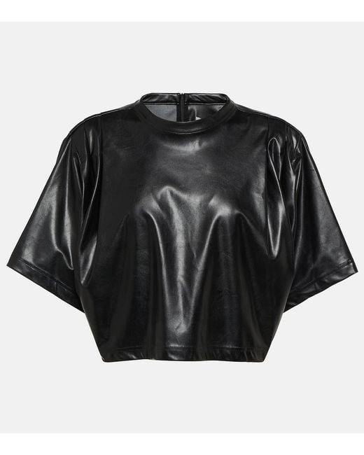Isabel Marant Black Synthetic Leather Brooky T-Shirt