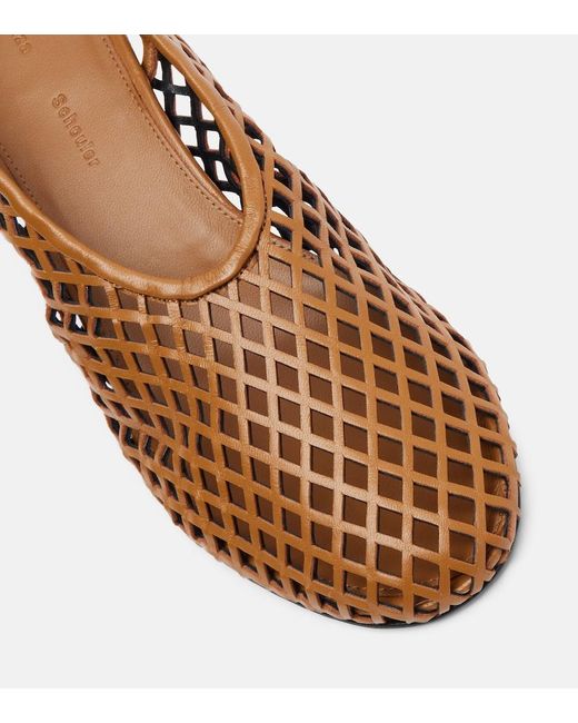 Proenza Schouler Brown Tee Leather Slingback Pumps
