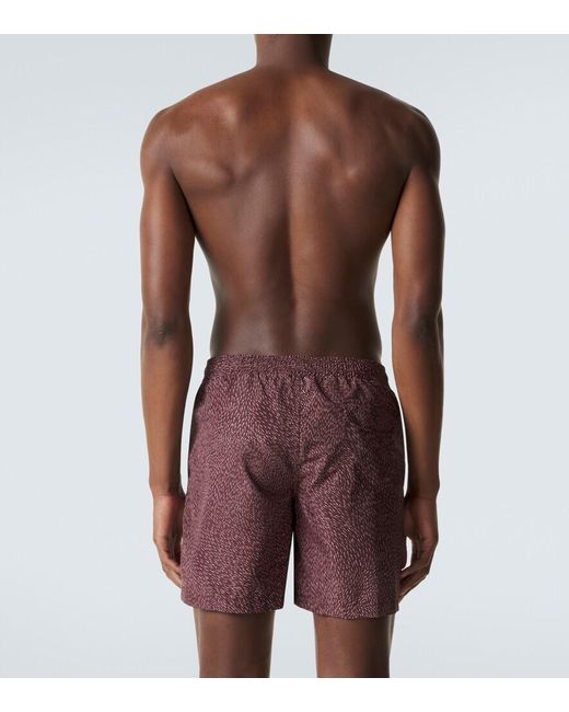 Brioni Purple Printed Swim Trunks for men