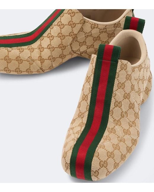 Gucci Brown Drip Gg Canvas Sneakers for men