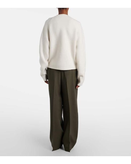 Totême  White Wool And Cashmere-Blend Cardigan
