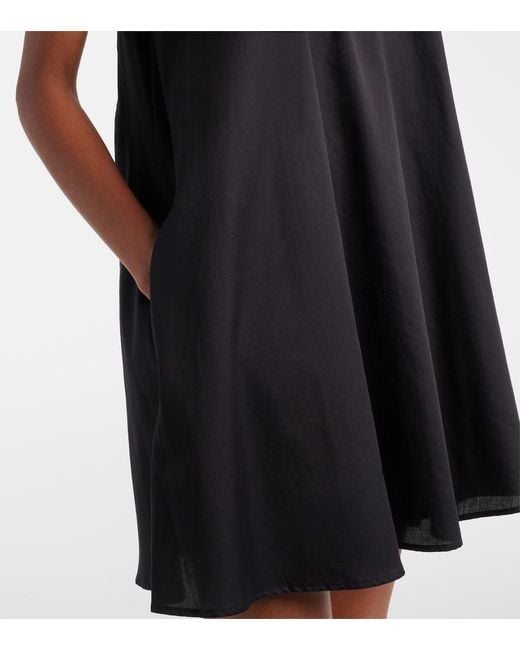 Leset Black Yoko Cotton Poplin Minidress